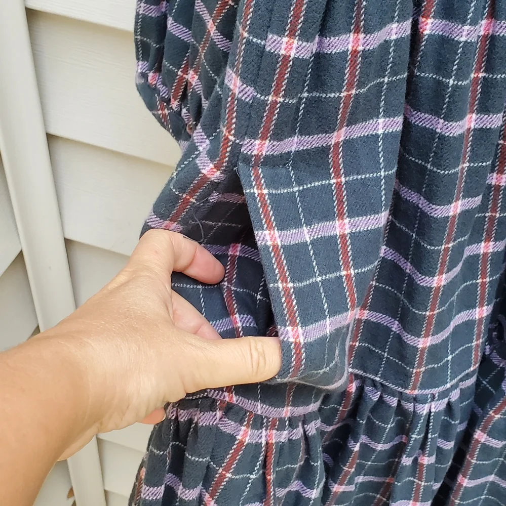 NEW! Madewell Flannel Colette Plaid Dress - Picture 9 of 9